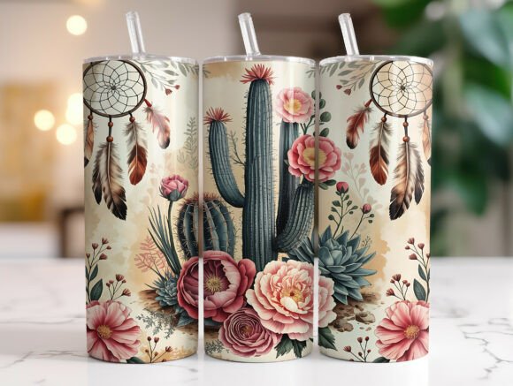 Boho Western Aztec 20oz Tumbler Wrap PNG