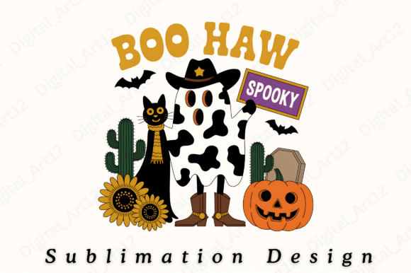 Cow Spot Ghost Western-Funny Halloween Design Review