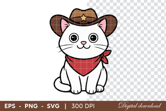 Cute Cowboy Cat Embroidery Design for Real Projects