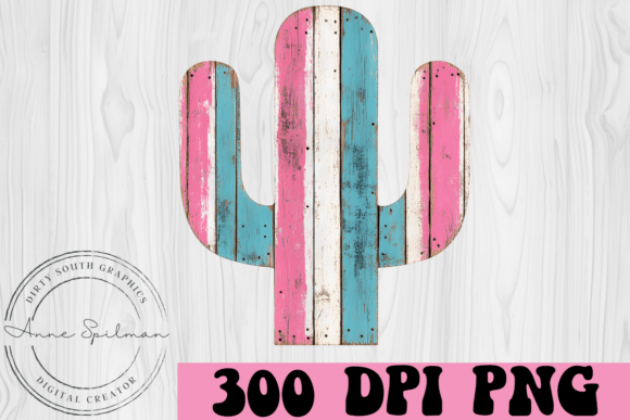 Distressed Wooden Cactus Western: A Bold Embroidery Design for Real Projects