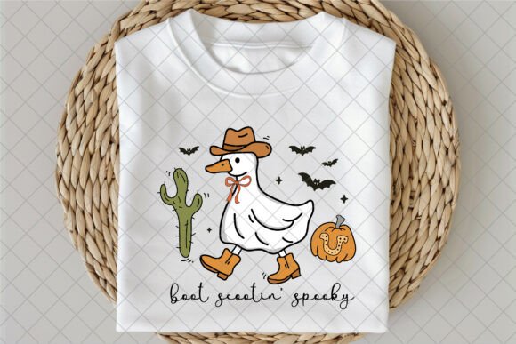 Retro Halloween PNG Western Goose for Embroidery Projects