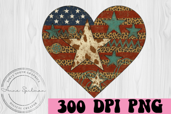 Western Heart American Flag Cow Hide Embroidery Design Review