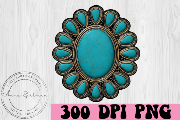 Western Turquoise Concho Cabochon Embroidery Design Review